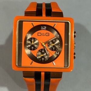 D&G Orange and Silver Watch dolce and Gabbana collectors item